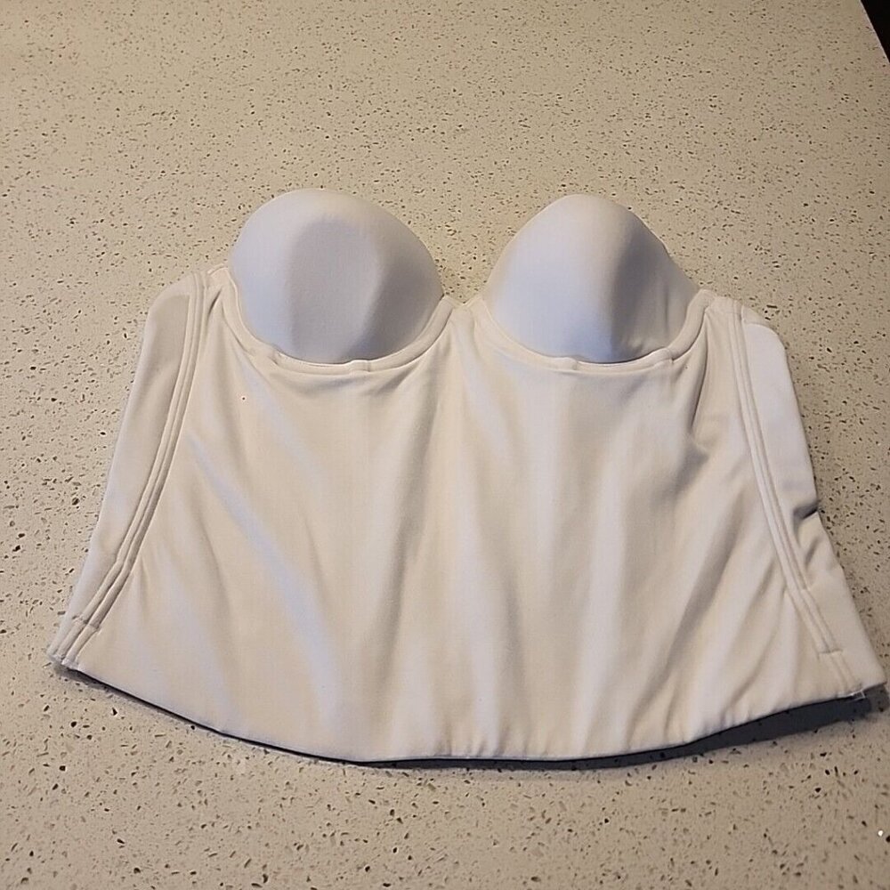 Maidenform Bridal Bra 34B White Boned Underwire Strapless 7715
